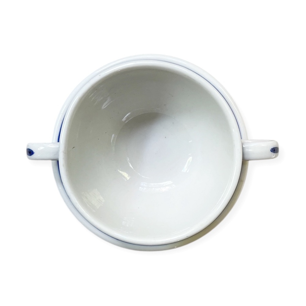 RARE Vintage US Navy Fouled Anchor China Double Handled Coffee Cup & Saucer - Picture 3 of 7
